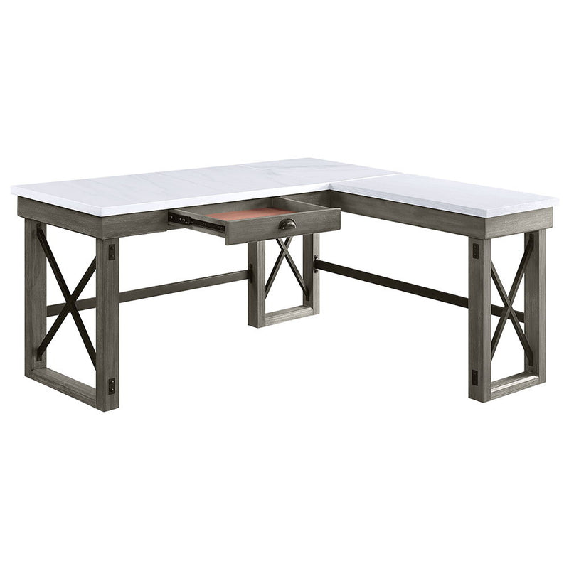 Talmar - Writing Desk With Lift Top - Marble Top & Weathered Gray