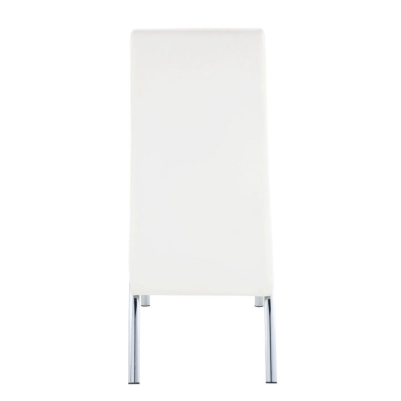 Pervis - Side Chair (Set of 2) - White Synthetic Leather & Chrome