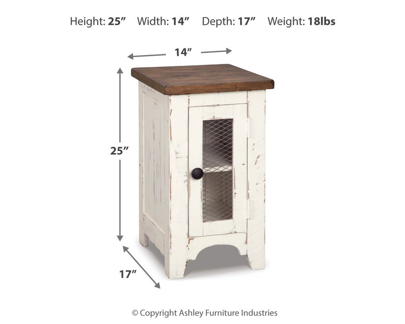 Wystfield - Chair Side End Table - White / Brown