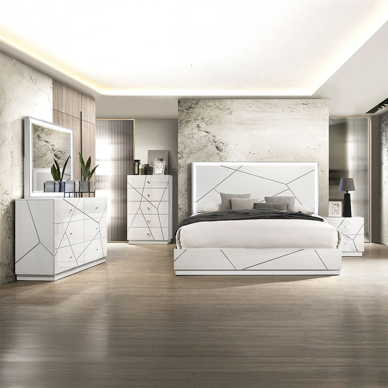 Esther - Dresser - White / Silver