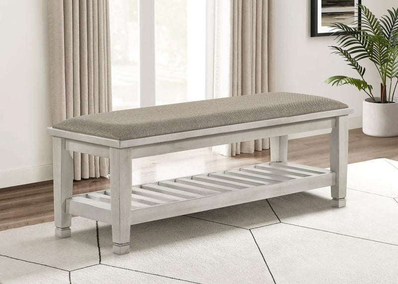 Franco - Fabric Upholstered Bench With Shelf