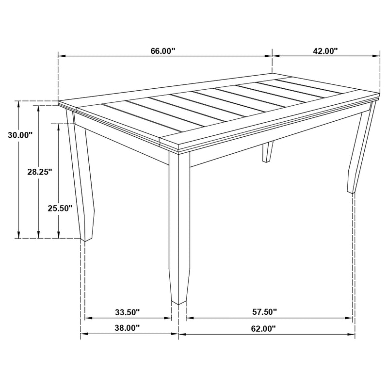 Dalila Rectangular 66-inch Wood Dining Table Dark Grey
