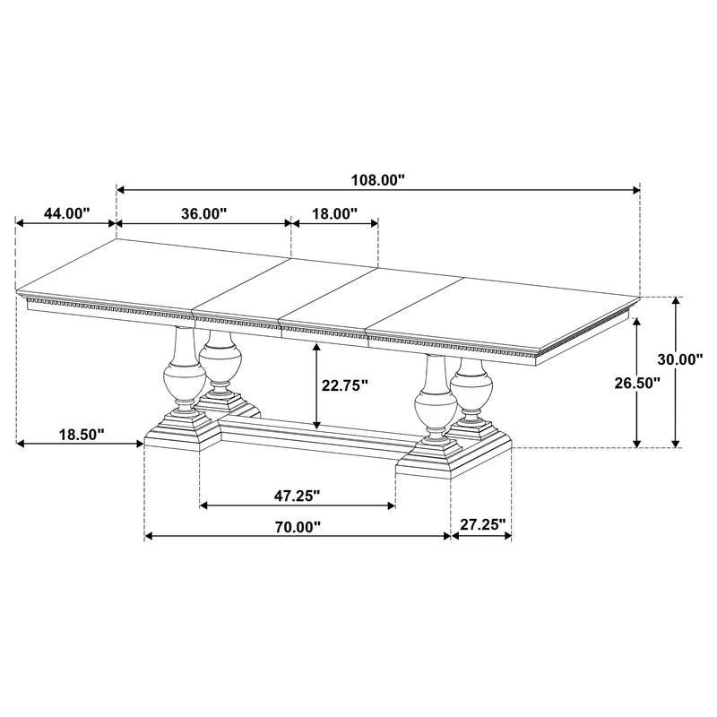 Ridgewell Rectangular Trestle Dining Table Dark Oak