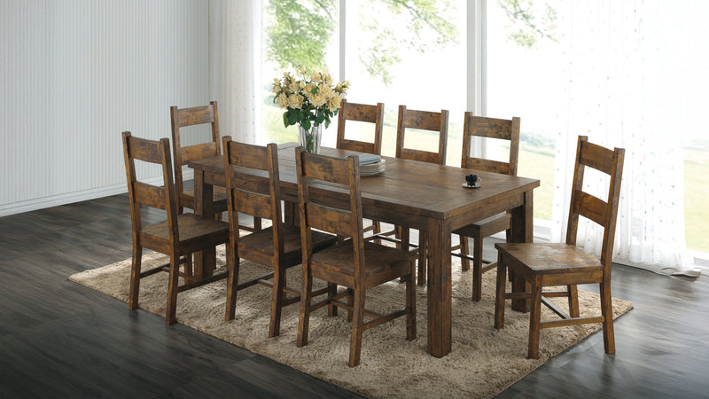 Coleman 9-piece Rectangular Dining Set Rustic Golden Brown