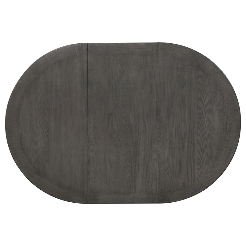 Lavon Oval 60-inch Wood Extension Leaf Dining Table Medium Grey
