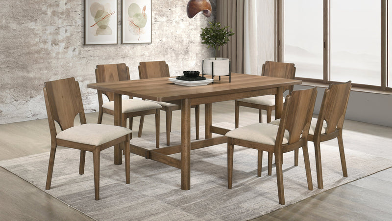 Crestmore 7-piece Rectangular Dining Table Set Walnut