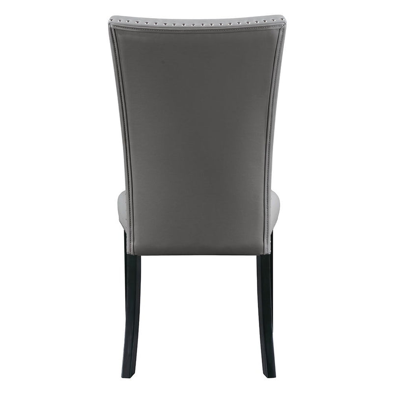 Caralin - Side Chair (Set of 2) - Gray Synthetic Leather & Black