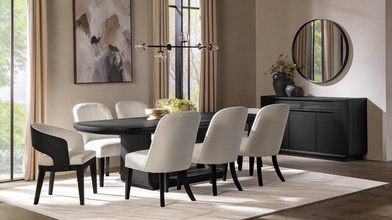 Leandro 9-piece Rectangular Dining Table Set Burnished Black