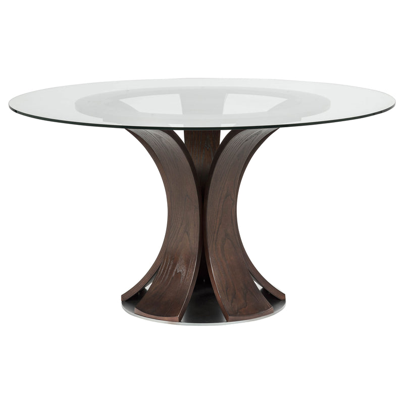 Naser Round Tulip Dining Table Base Dark Walnut