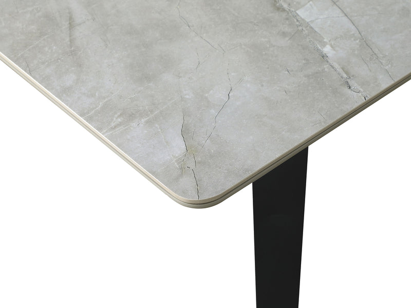 Mina Rectangular 65-inch Extension Dining Table Grey Ceramic