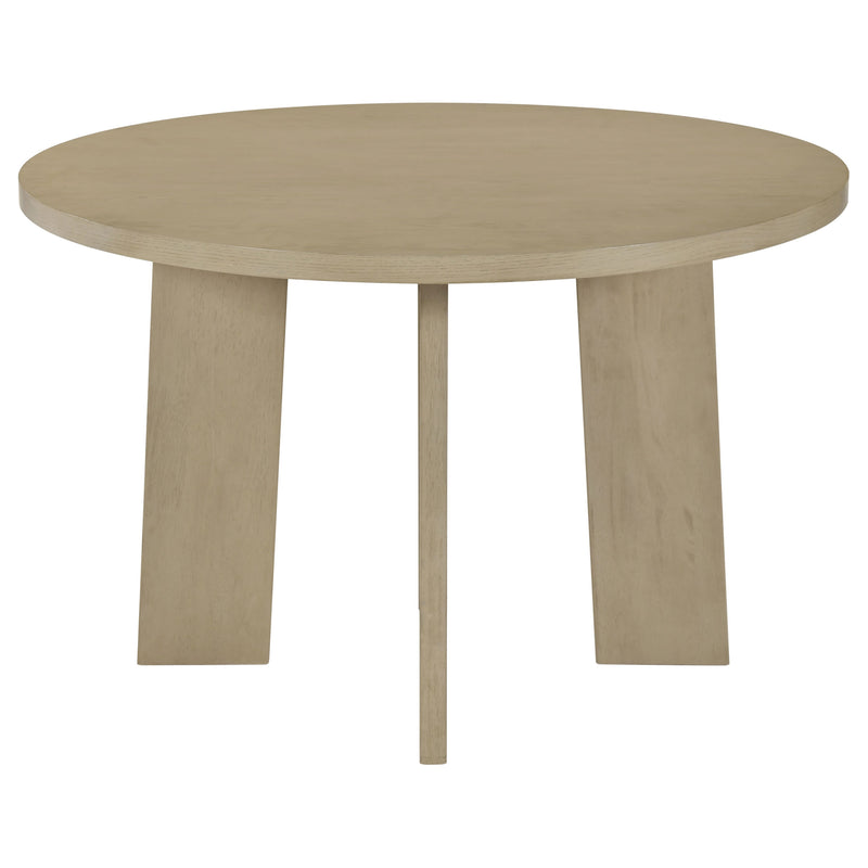 Strouse 47-inch Round Wood Dining Room Table Natural Oak