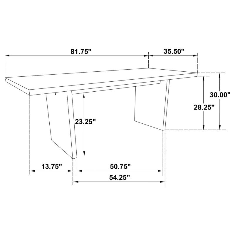 Decker 7-piece 82-inch Rectangular Dining Set Black