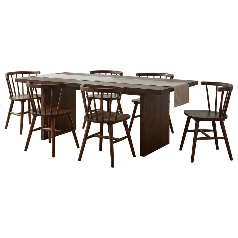 Decker 7-piece 82-inch Rectangular Dining Set Walnut