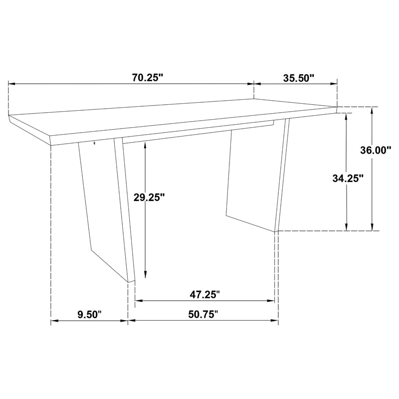 Decker 70-inch Rectangular Wood Counter Height Dining Table Black