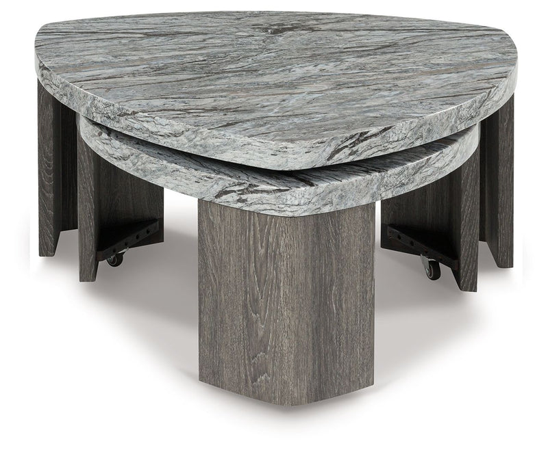Surmour - Stacked Cocktail Table - Gray / Brown