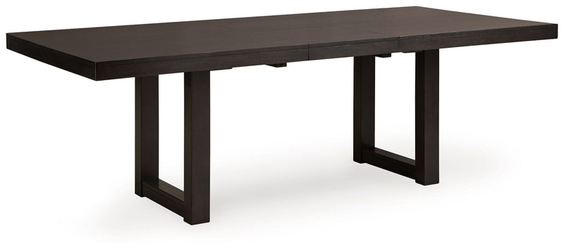 Neymorton - Rectangular Dining Room Butterfly Extension Table - Dark Grayish Brown