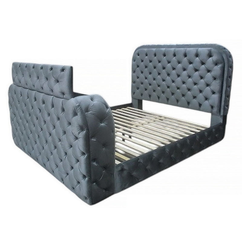Kana - Bed With LED, Fireplace & TV Stand