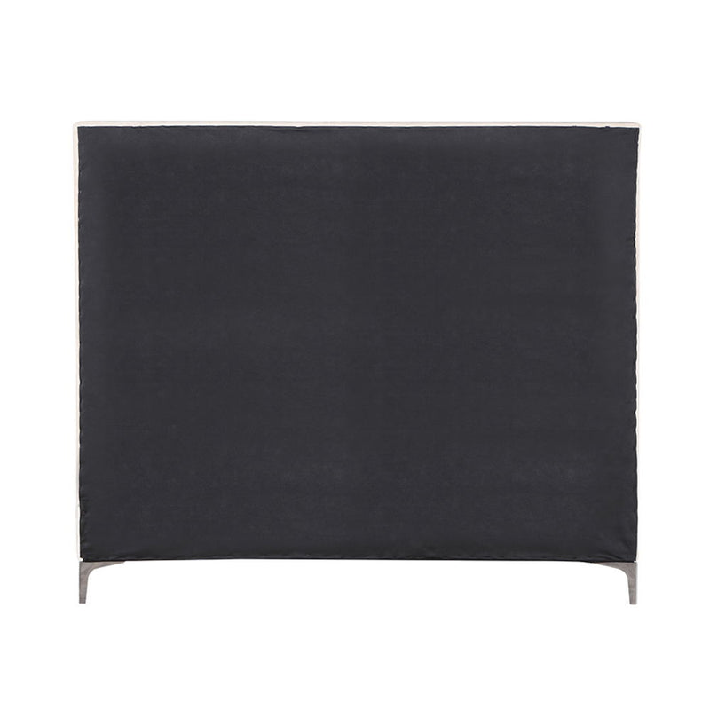 Faiz - Queen Bed - Beige Velvet