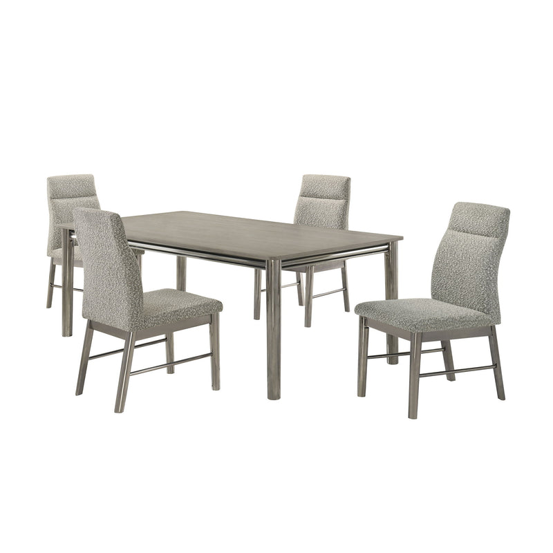 Lennox - 5 Piece Dining Room Set (Dining Table With 4 Chairs) - Gray / Silver