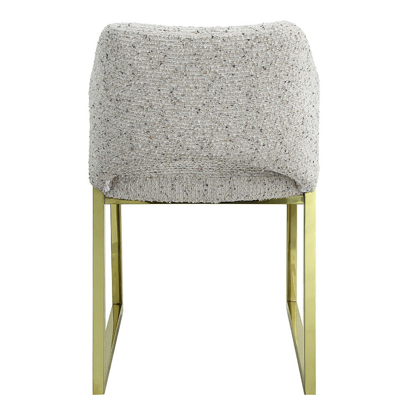 Galdesa - Side Chair (Set of 2) - Teddy Sherpa & Mirrored Gold