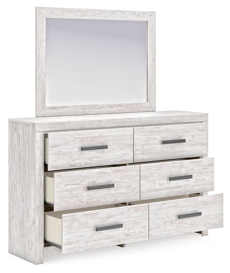 Cayboni - Dresser And Mirror - Whitewash