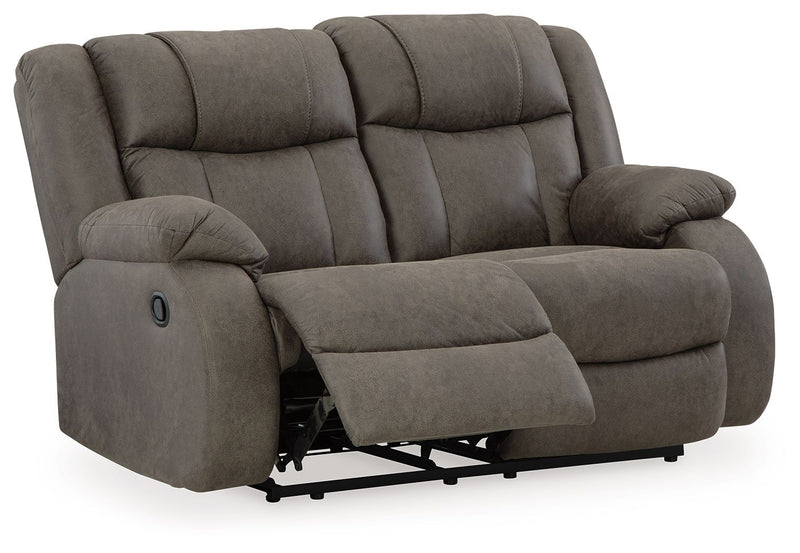 First Base - Reclining Loveseat - Gunmetal