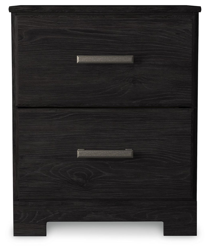 Belachime - Two Drawer Night Stand - Charcoal