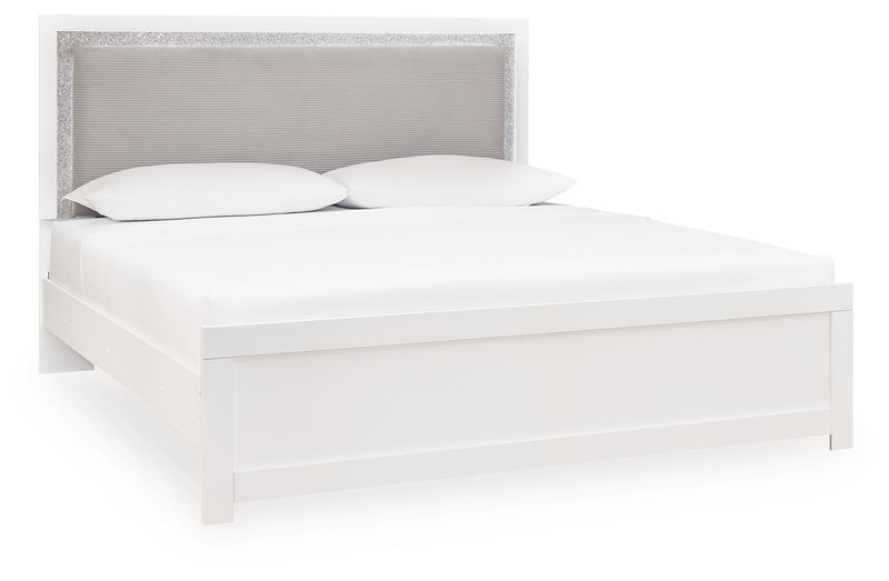 Maeling - King Upholstered Panel Bed - White