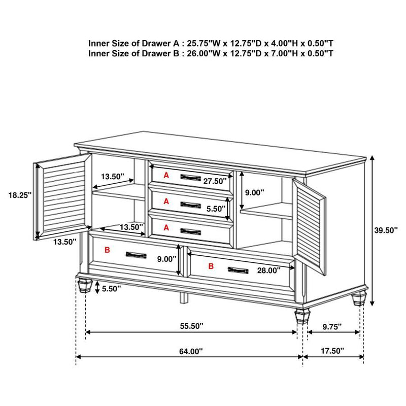 Franco - 5-Drawer Dresser