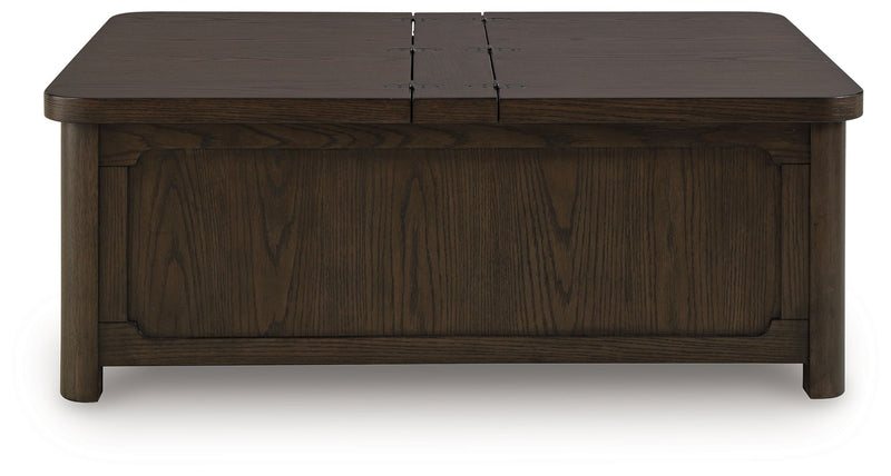 Breckington - Cocktail Table With Storage - Dark Brown