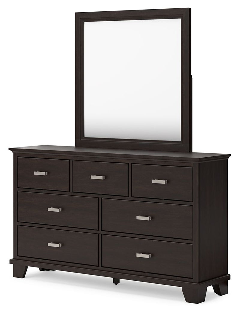 Covetown - Dresser And Mirror - Dark Brown