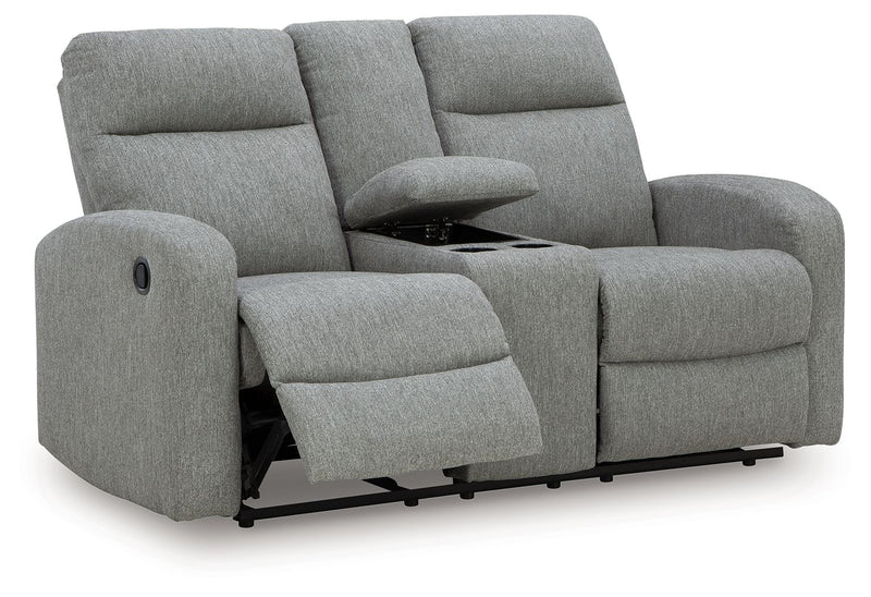 Gauntlet - Double Recline Loveseat With Console - Sterling