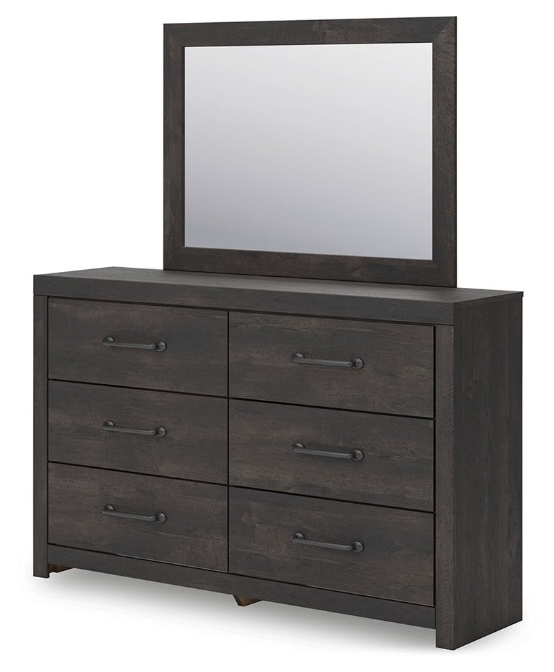 Hollivern - Dresser And Mirror - Dark Gray