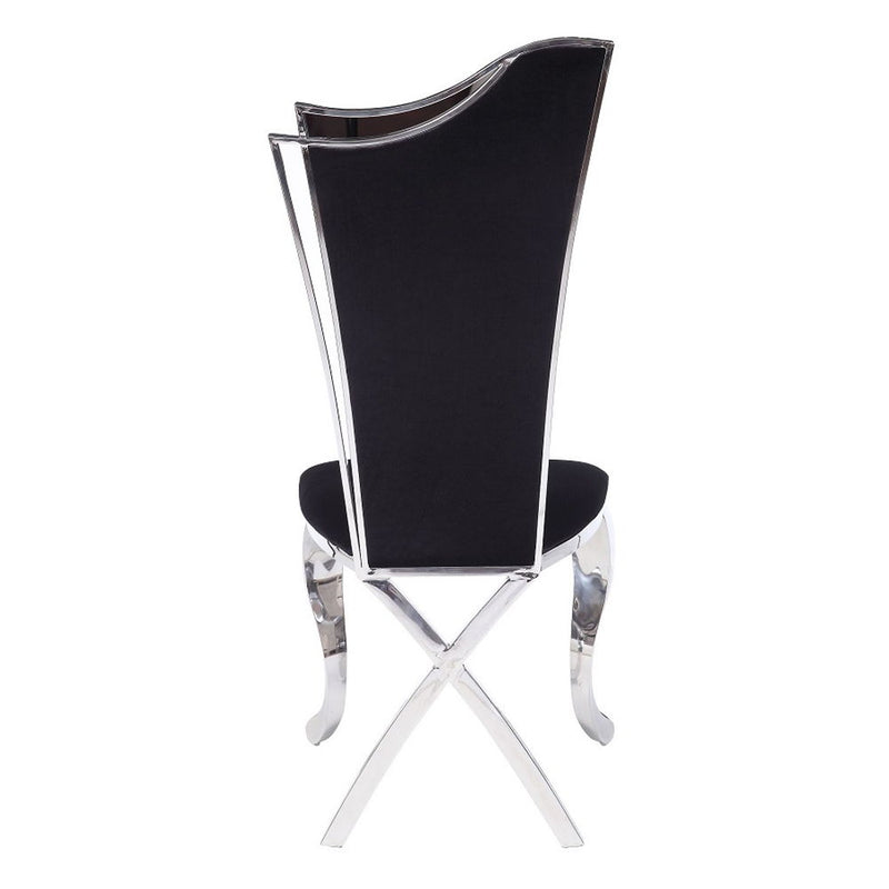 Cyrene - Side Chair (Set of 2) - Black Fabric & Stainless Steel