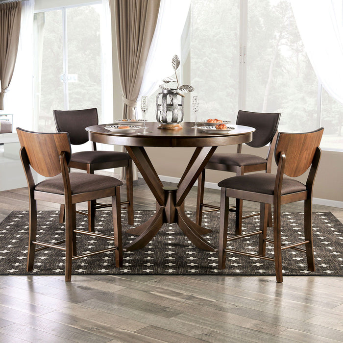 Marina - Counter Height Round Dining Table - Walnut