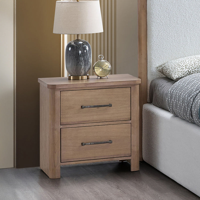 Anika - 2 Drawer Nightstand - Natural / Brown