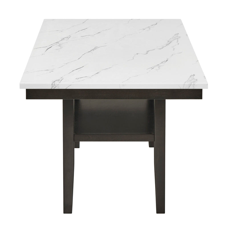 Carissa - 60" Rectangle Dining Table With Storage Shelf - Black / White