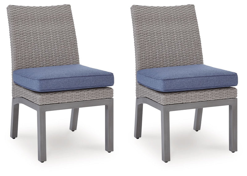 Half Moon Beach - Side Chair With Cushion (Set of 2) - Blue / Gray