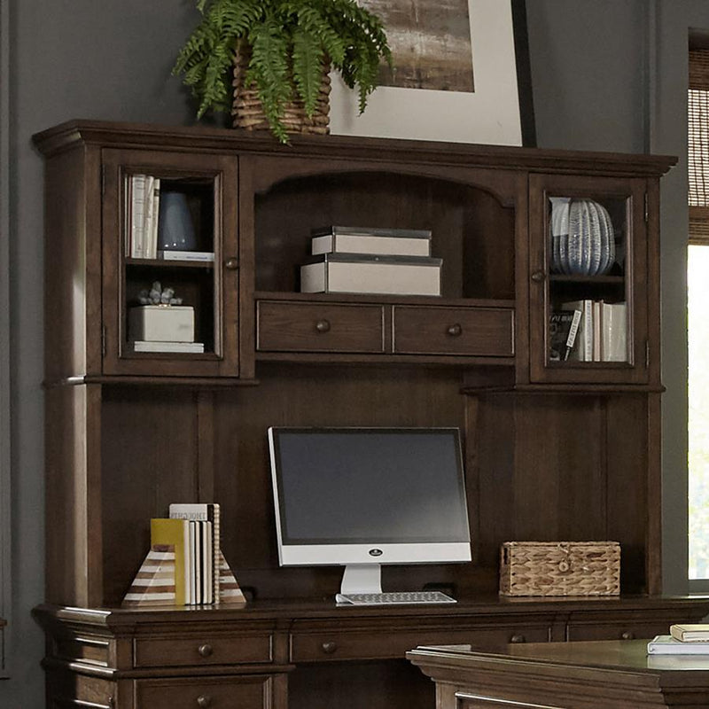 Hartshill - 2-Door Hutch With Shelves - Burnished Oak