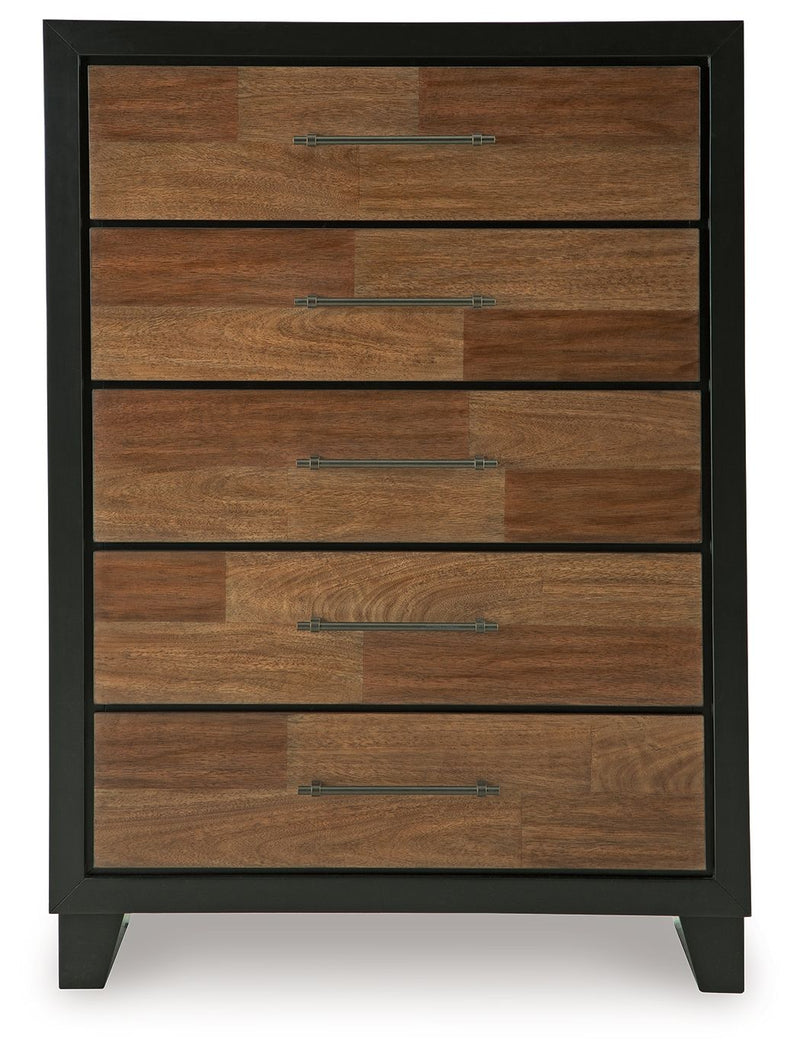 Kraeburn - Five Drawer Chest - Brown / Black