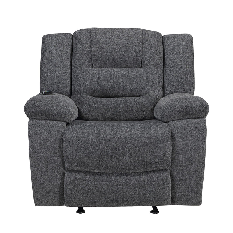 Redondo - Glider Recliner With Heat And Massage - Dark Gray