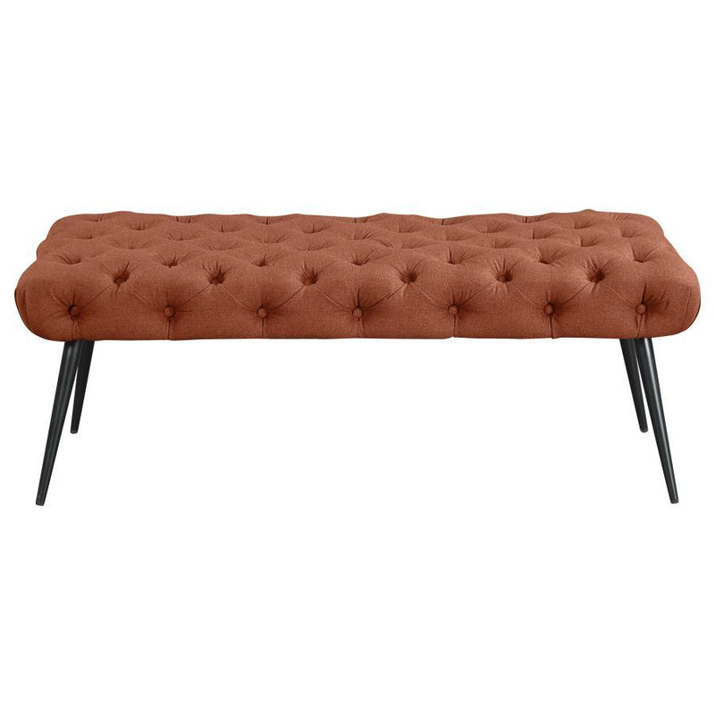 Ella - Upholstered Tufted Bench Metal Legs
