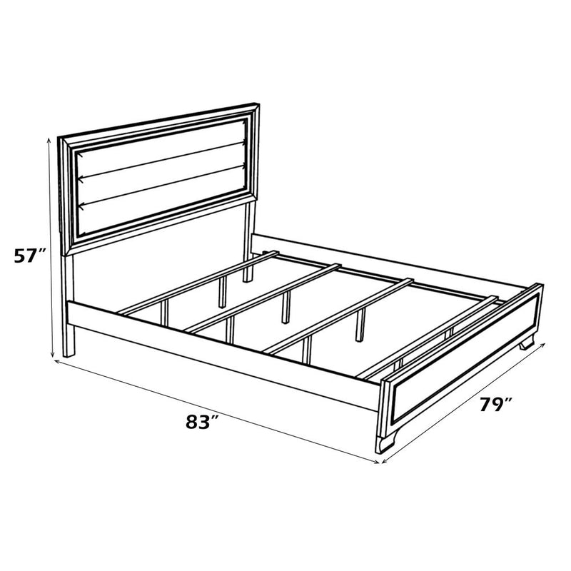 Carine II - Eastern King Bed - Fabric & Gray
