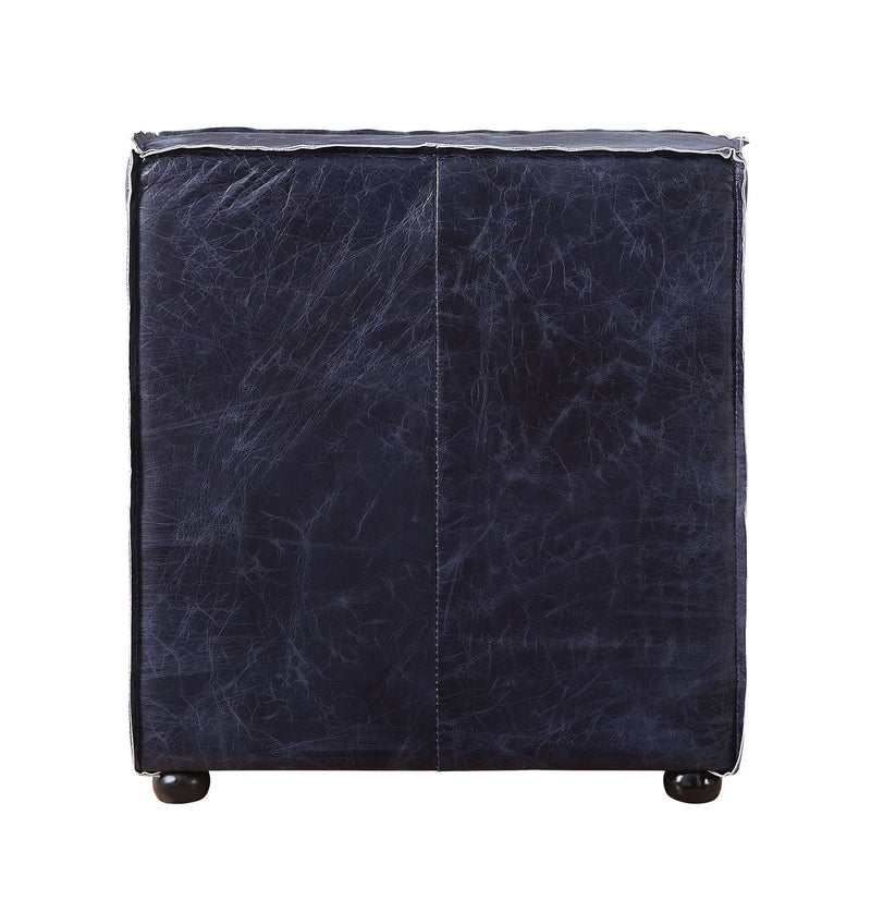Birdie - Modular Armless Chair - Vintage Blue Top Grain Leather