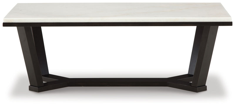 Fostead - Rectangular Cocktail Table - White / Espresso