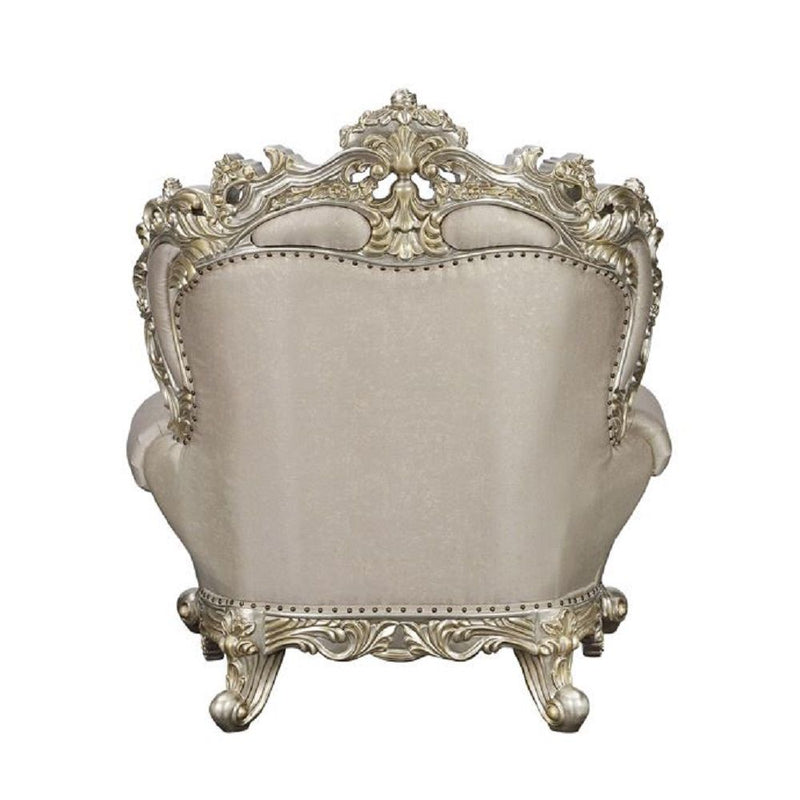 Danae - Chair With 2 Pillows - Fabric, Champagne & Gold