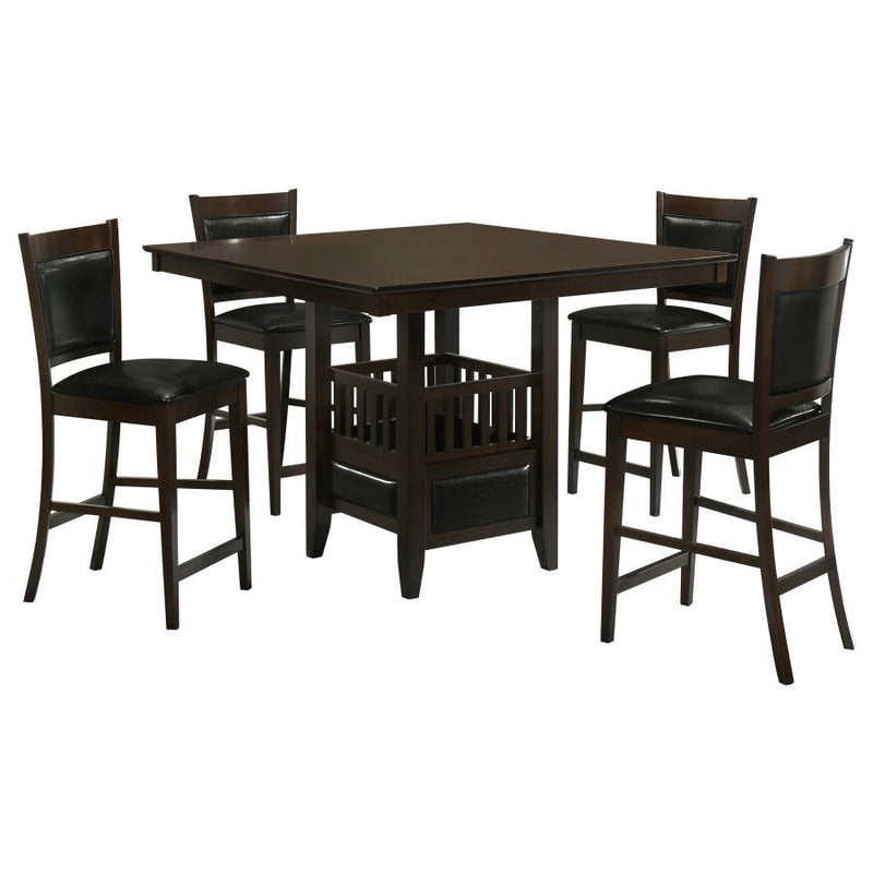 Jaden - 5 Piece Square Counter Height Dining Set - Espresso
