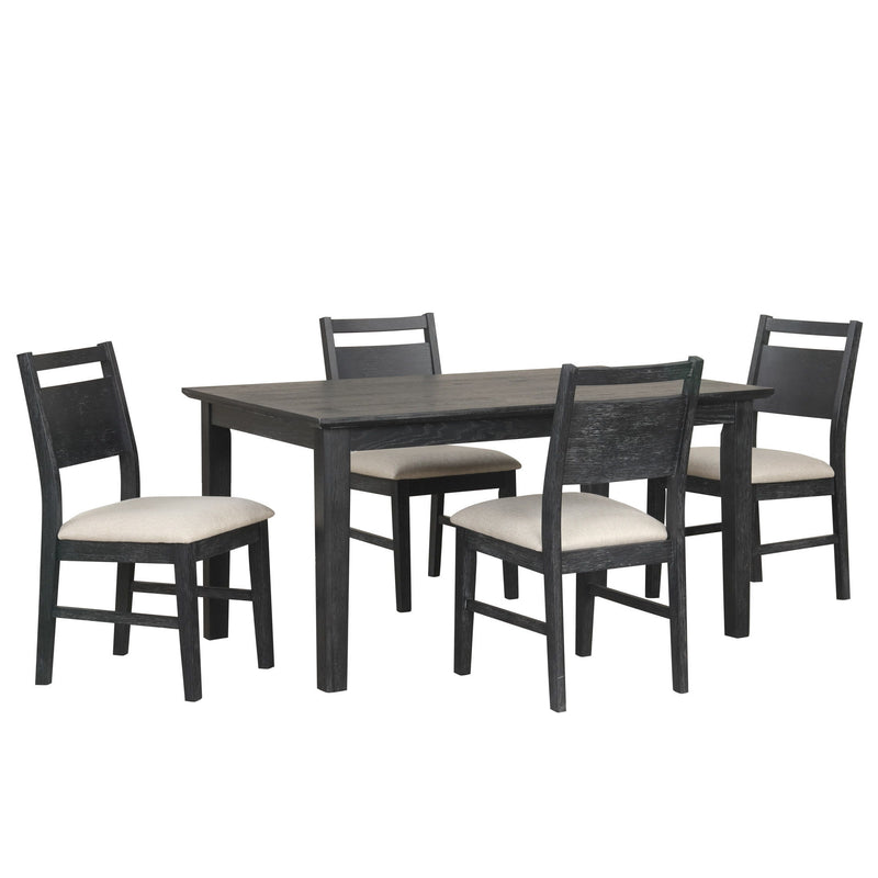 Sable Crest - 5 Piece Set (Rectangle Dining Table & 4 Chairs) - Black