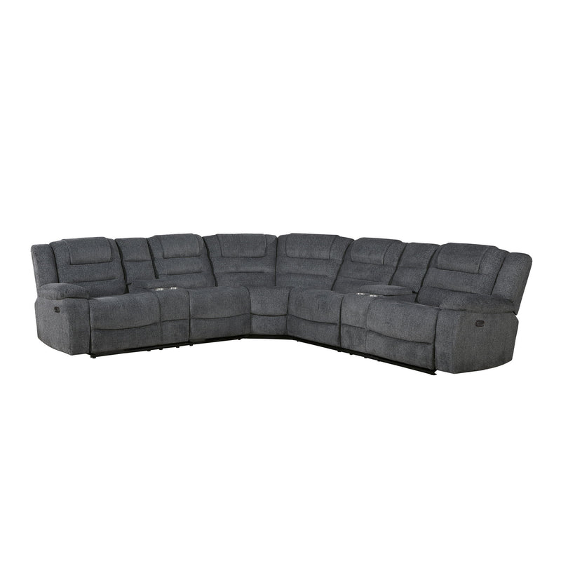 Redondo - Power 3 Piece Ssectional (2 Loveseats & Wedge) - Dark Gray