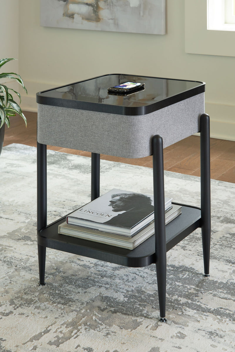 Jorvalee - Accent Table with Speaker - Gray / Black